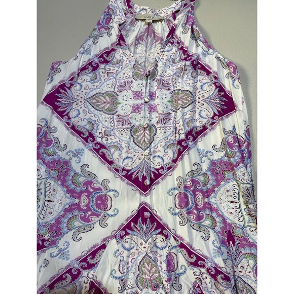 Loft Womens Size Small Boho Sleeveless Paisley Print Flowy Dress - Picture 8 of 9
